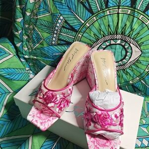 Betsey Johnson Pink Mules with Elegant Open-Back Design